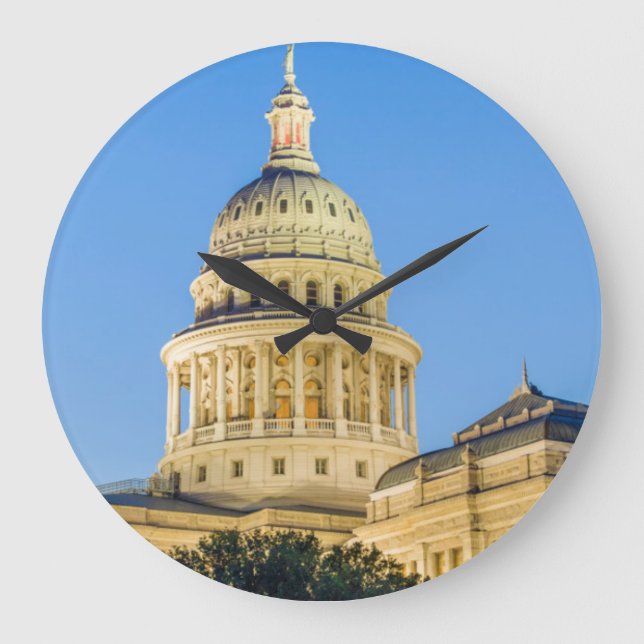 Relógio Grande EUA, Texas, Austin. Construção do Capitólio (1888) (Frente)