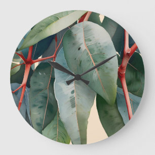 Relógio Grande Eucalyptus Botanical Minimalista