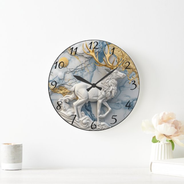 Relógio Grande Exibição de Feriado de Reindeer Encantado (Lar)