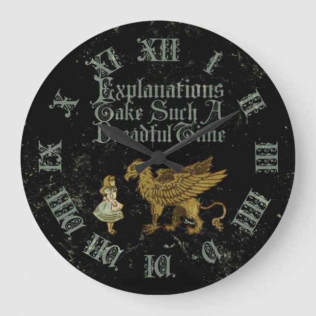 Relógio Grande Explicações das citações de Alice (Frente)