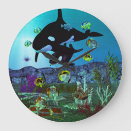 Relógio Grande Exploração 3D Aquarium ORCA