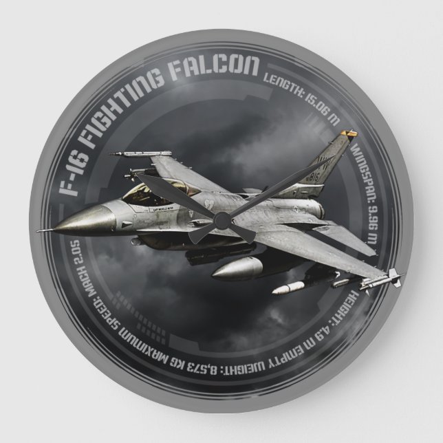 Relógio Grande F-16 Falcão de Luta (Frente)