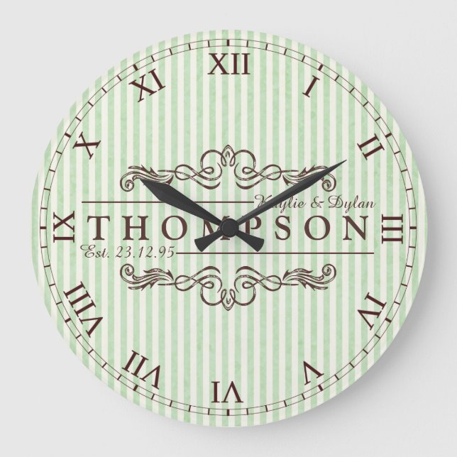 Relógio Grande Faça seu próprio Monograma de Casa de Chocolate (Frente)