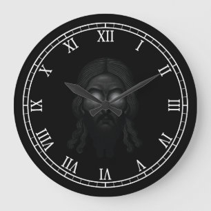 Relógio Grande Face do Cristo de jesus com ícone Ortodoxo de bril