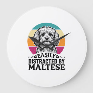 Relógio Grande Facilmente Distraído Pelo Design de Cachorro Vinta
