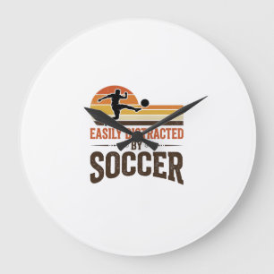 Relógio Grande Facilmente Distraído Pelo Futebol Camisa Vintage D