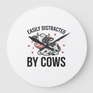 Relógio Grande Facilmente Distraído por Vacas Gráfico de Vaca Vin