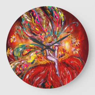 RELÓGIO GRANDE FADA NO VERMELHO