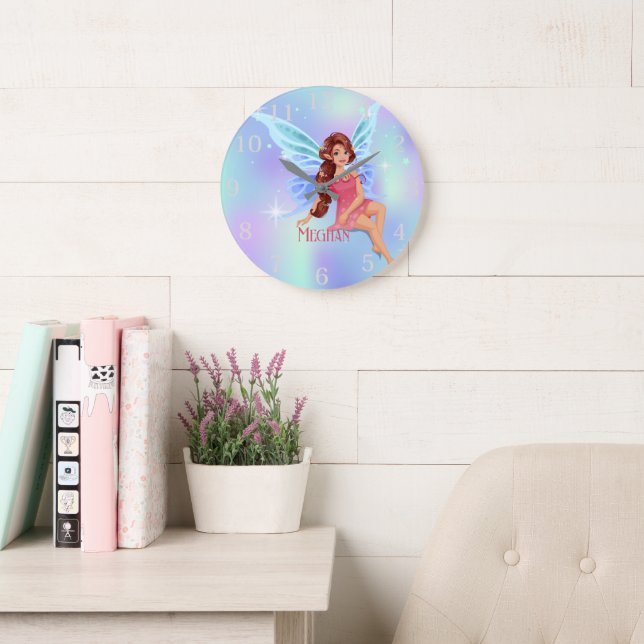 Relógio Grande Fada Personalizada (Sala de leitura)