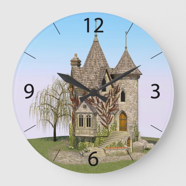Relógio Grande Fairytale Castle Perfect Birthday e Fantasy Gift (Frente)