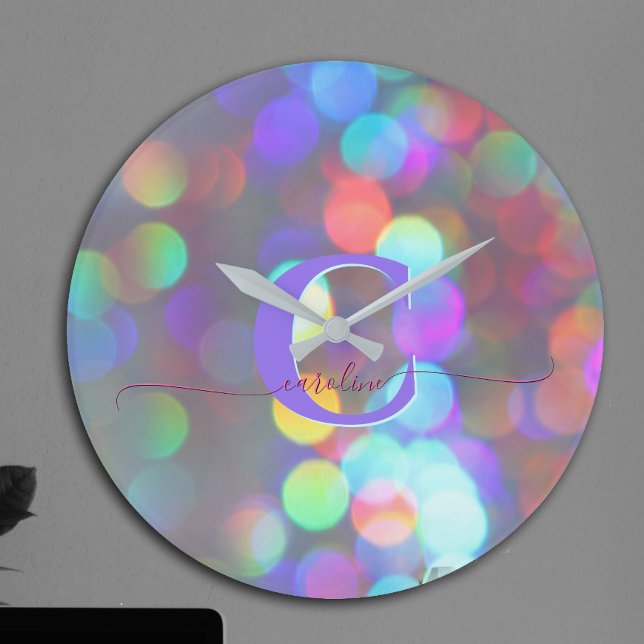 Relógio Grande Faíscas Multicolores (Criador carregado)