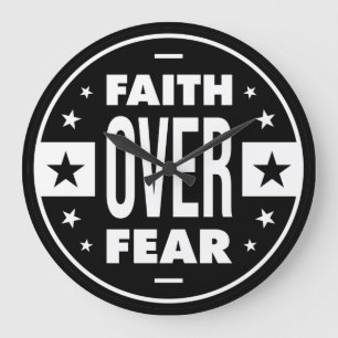 Relógio Grande Faith Over Fear, motivational quote