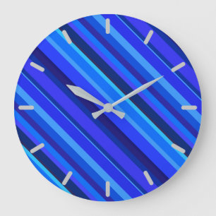 Relógio Grande Faixa diagonal azul
