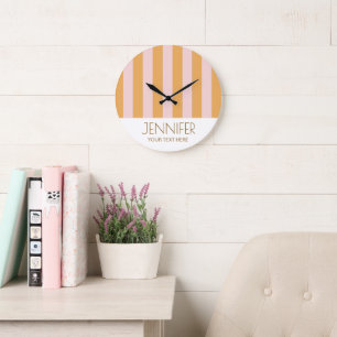 Relógio Grande Faixa Moderna de Bloqueio de Cor Amarelo Colorido