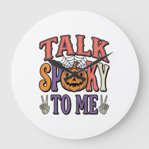 Relógio Grande Fale Assustador Comigo Camisa Vintage de Halloween