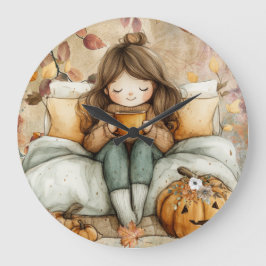 Relógio Grande Fall Themed, Warm and Cozy Wall Clock