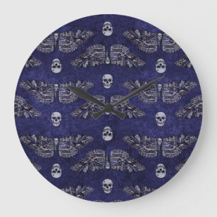 Relógio Grande Falln Deathshead Moth and Skulls