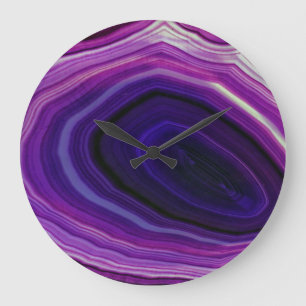 Relógio Grande Falln rodou Geode roxo