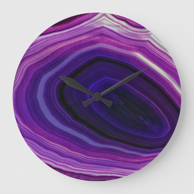 Relógio Grande Falln rodou Geode roxo (Frente)