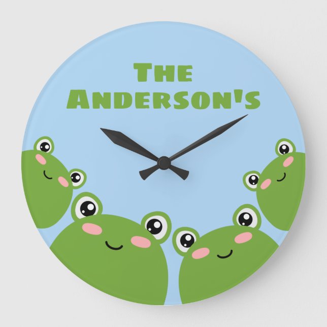 Relógio Grande Família de sapos (Frente)