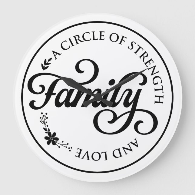 Relógio Grande Família Um Círculo de Força e Amor (Frente)