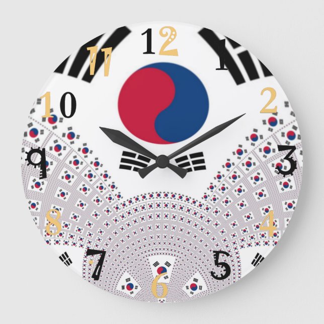 Relógio Grande Family timeless Red and Blue Flag (Frente)