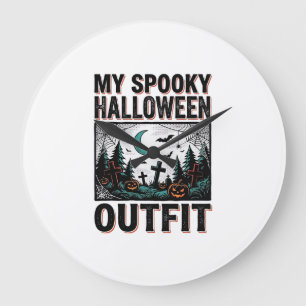 Relógio Grande Fantasia Assustadora de Halloween Camisa Vintage G