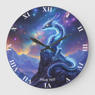 Relógio Grande Fantasia Céus de Dragão Luz Estelar Fofa