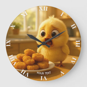 Relógio Grande Fantasia de frango nuggets bebê fofo