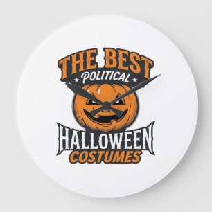 Relógio Grande Fantasia de Halloween Política Abóbora Camisa Vint
