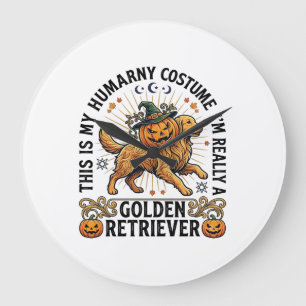 Relógio Grande Fantasias humanas de Halloween Retriever Dourado A