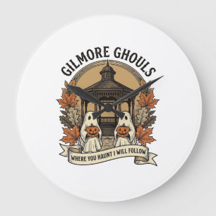 Relógio Grande Fantasma Vintage de Halloween Gilmore Ghouls