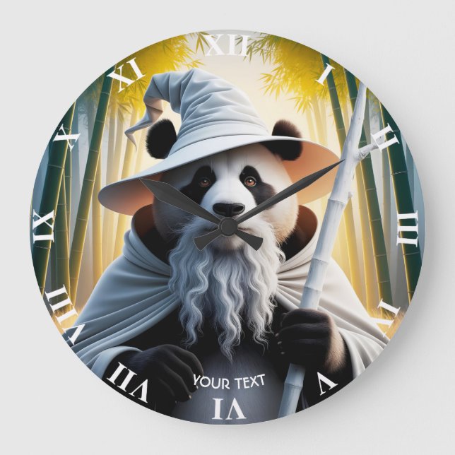 Relógio Grande Fantasy - Assistente de Panda Velho (Frente)