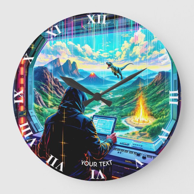 Relógio Grande Fantasy Cute Fantastic Run Park (Frente)