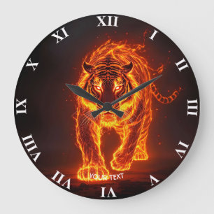 Relógio Grande Fantasy Cute Fire Big Tiger