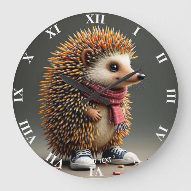 Relógio Grande Fantasy Cute Hedgehog Sharp Agulhas (Frente)