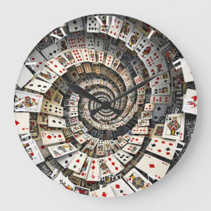 Relógio Grande Fantasy Cute Spiral Cards Staircase