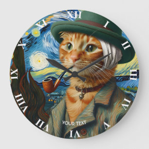 Relógio Grande Fantasy Cute Van Gogh Hat
