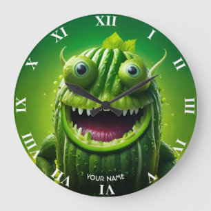 Relógio Grande Fantasy Cute Vivid Cucumber Engraçado Criatura