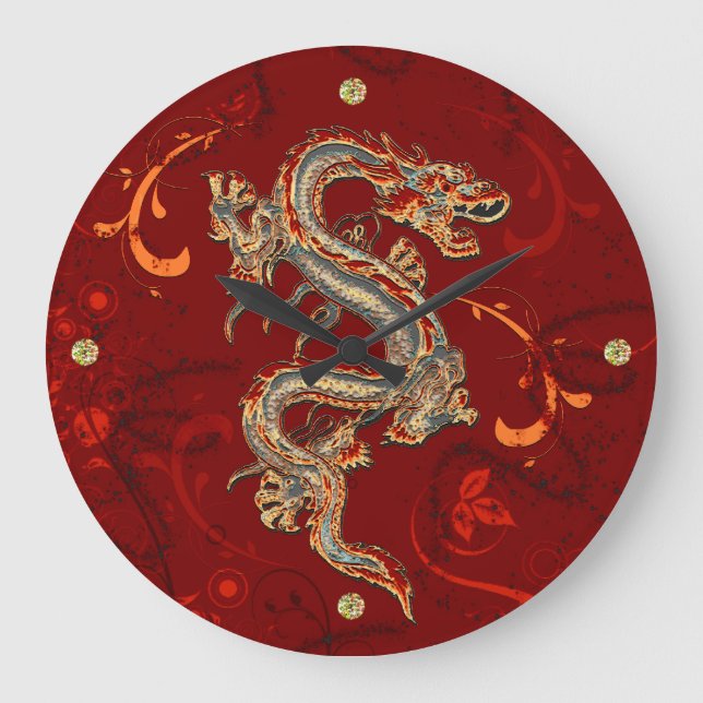 Relógio Grande Fantasy Dragon Wall Clock (Frente)