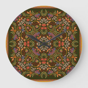 Relógio Grande Fantasy Floral Square Pocket Design