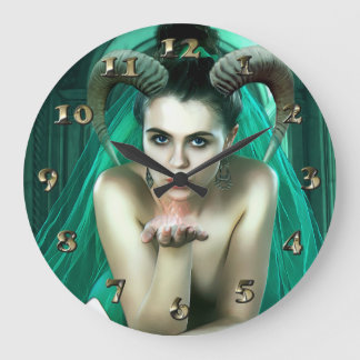 Relógio Grande Fantasy Mulher Jogando Poker