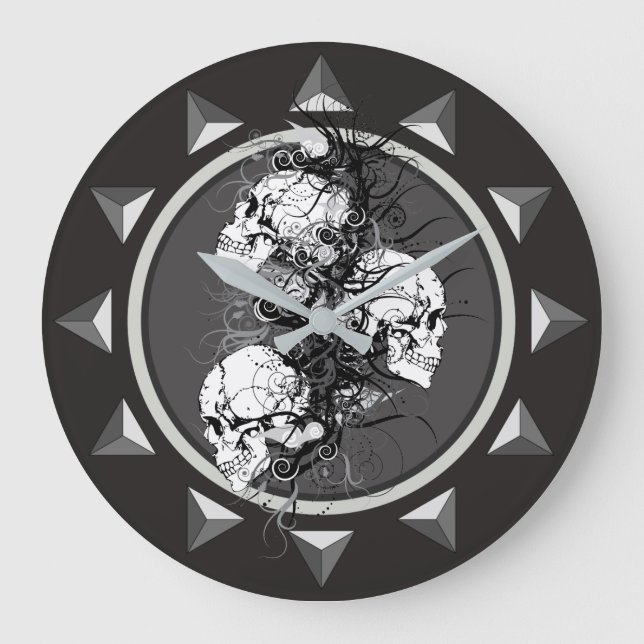 Relógio Grande Fantasy Skulls (Frente)