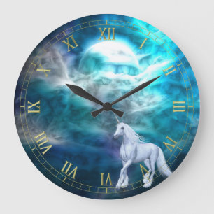 Relógio Grande Fantasy Sky Unicorn Wall Clock