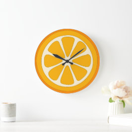 Relógio Grande Fatia de Laranja Simples Cozinha Minimalista Fofa