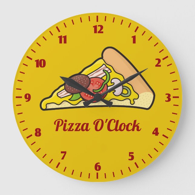 Relógio Grande Fatia de pizza (Frente)