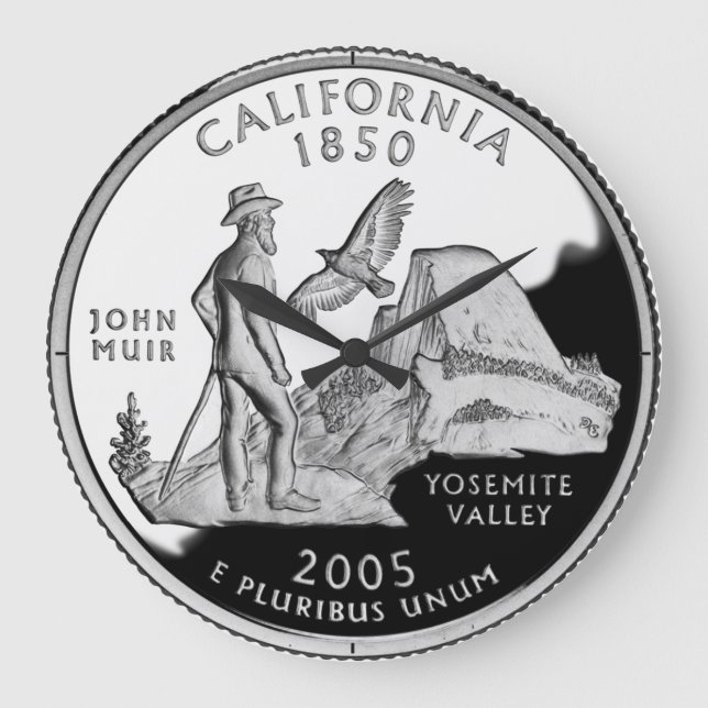 Relógio Grande Faux California State Quarter Yosemite Valley Muir (Frente)