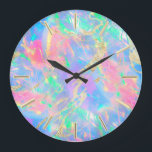 Relógio Grande FAUX holográfico opal<br><div class="desc">por favor, note que o efeito holográfico não é real, mas apenas simulado</div>