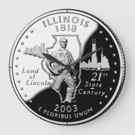 Relógio Grande Faux Illinois State Quarter
