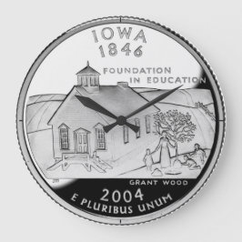 Relógio Grande Faux Iowa State Quarter